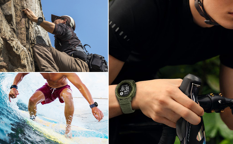 TOPsic Strap Garmin Instinct Elastic Loop, 22mm Stretchy Nylon Ultra