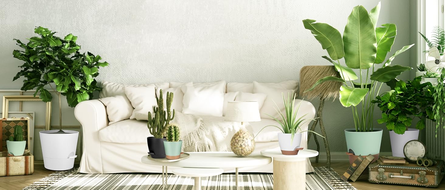 Idealife Plant Pots 7/6.5/6/5.5/5 Inch Self Watering