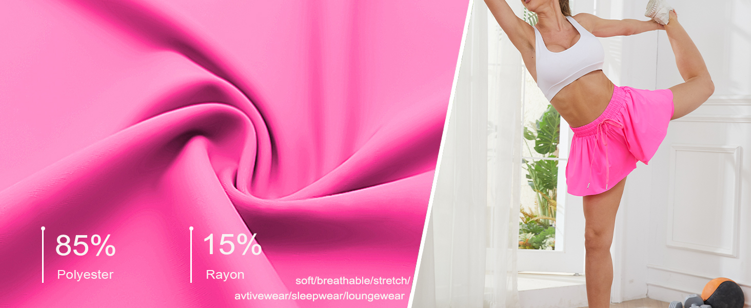 Flowy Shorts, 2 in 1 Butterfly Shorts High Waisted Athletic Shorts for