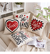 MIULEE Valentines Day Throw Pillow Covers 18x18 Inch Set of 4 Valentines Day Decor Love Hug Kiss ...
