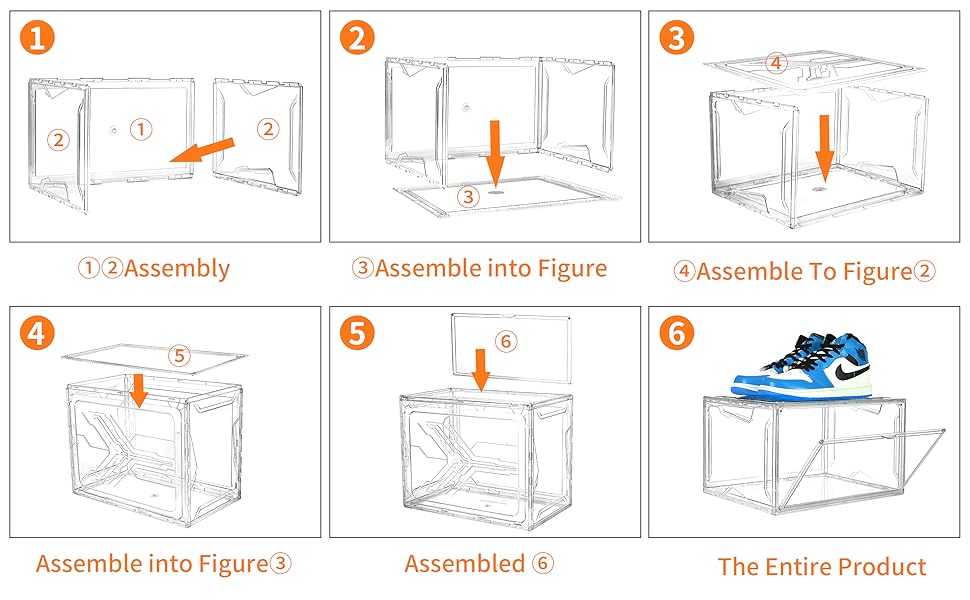 LOVIFO Shoe Boxes Clear Plastic Stackable, 4 Pack Acrylic
