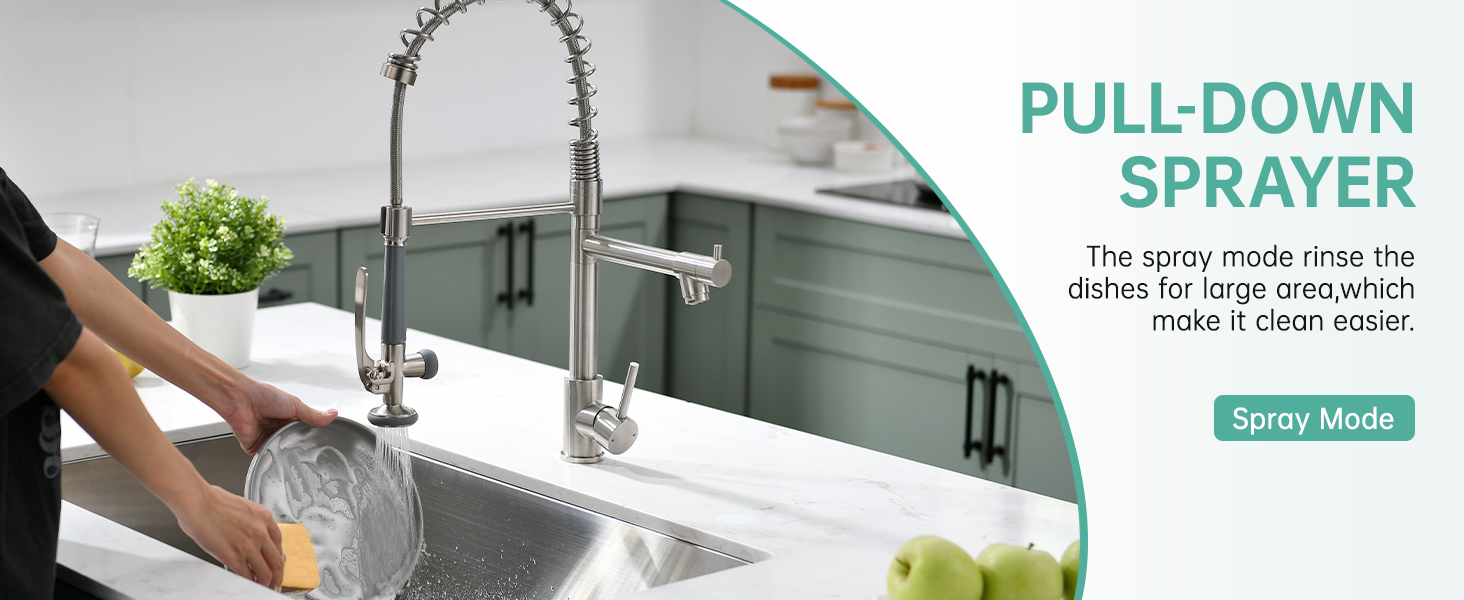 kitchen faucet with lock sprayer