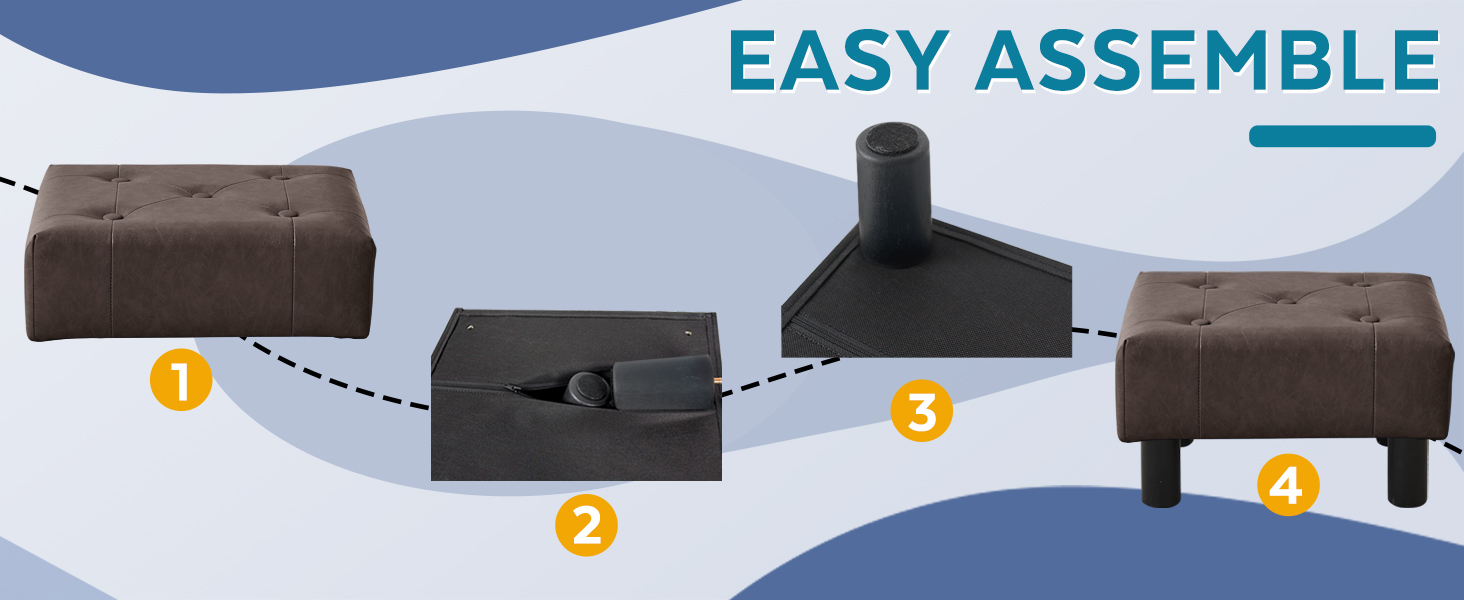 faux leather ottoman