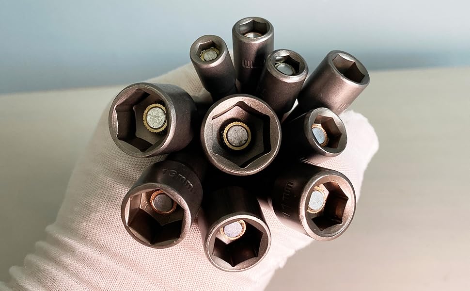 Pack of 10 615 mm Socket Spanner Set Socket Adapter 1/4 Inch