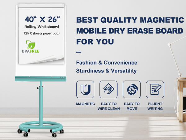 ⭐️jpjpc ⭐️ Amazon.com : TSJ OFFICE Mobile Whiteboard Magnetic - 40 x 26