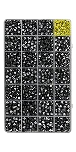 black letter beads 
