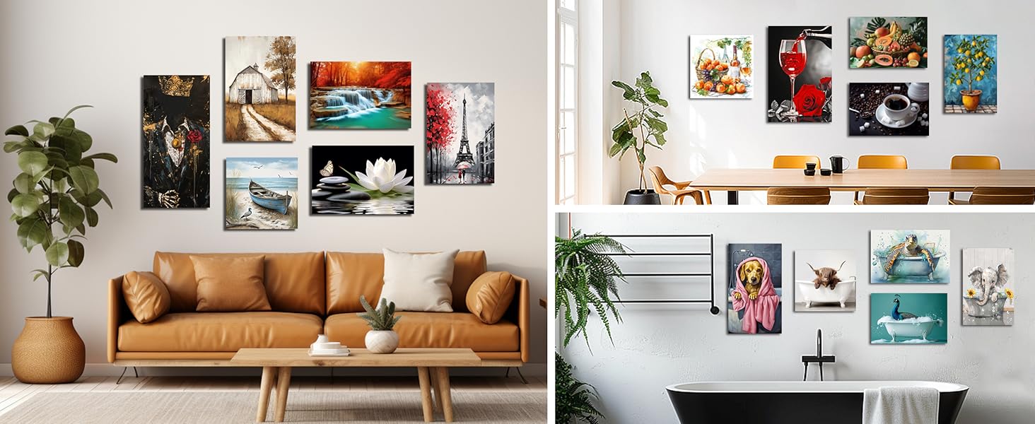 PBXBJY Kitchen Wall Art Coffee Canvas Print Vintage Food