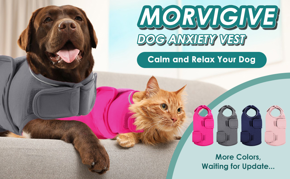 MORVIGIVE Dog Anxiety Vest, Adjustable Dog Thunder Jacket