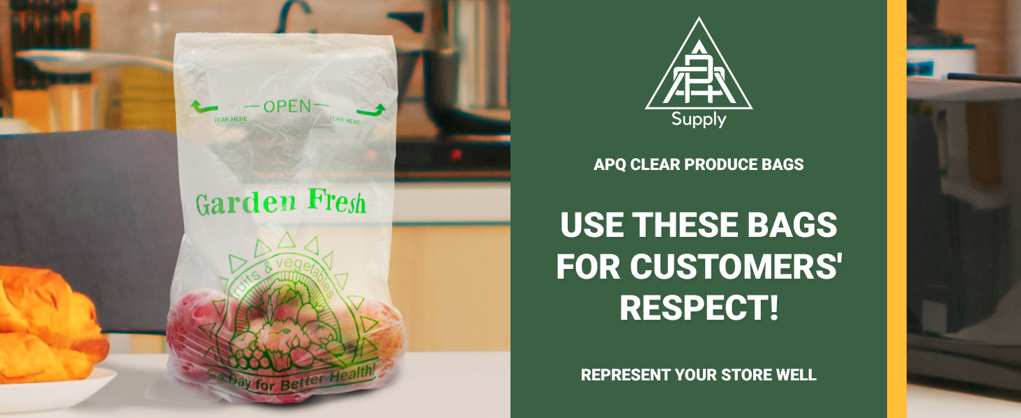 APQ Clear Produce Bags Clear Plastic Tshirt Bags Tshirt Bags Plastic Bags on a Roll Kitchen Store