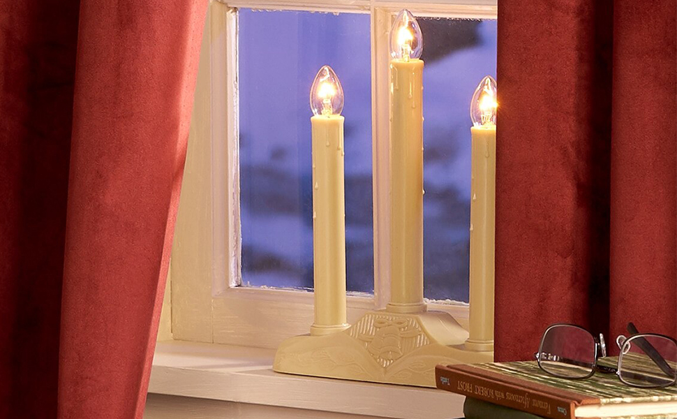 Pallerina 3 Light Christmas Window Candles, Electric Window