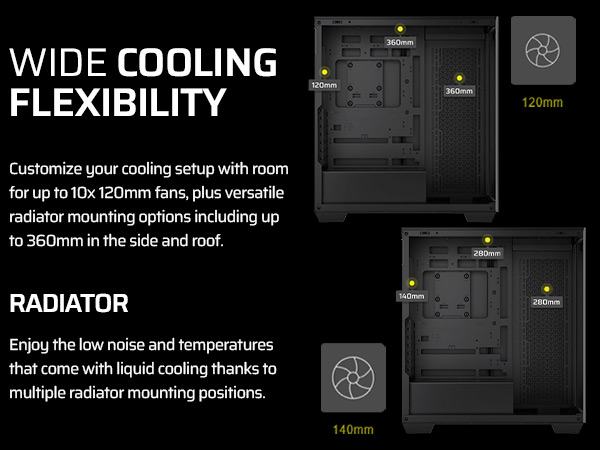 mid-tower pc case, pc build case, liquid cooling PC case, custom colling PC case