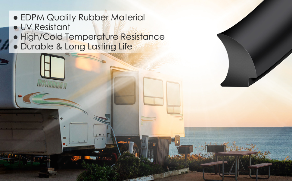 Upgrade RV Window Seal 1/2 x 1/4inch Waterproof Rv Rubber