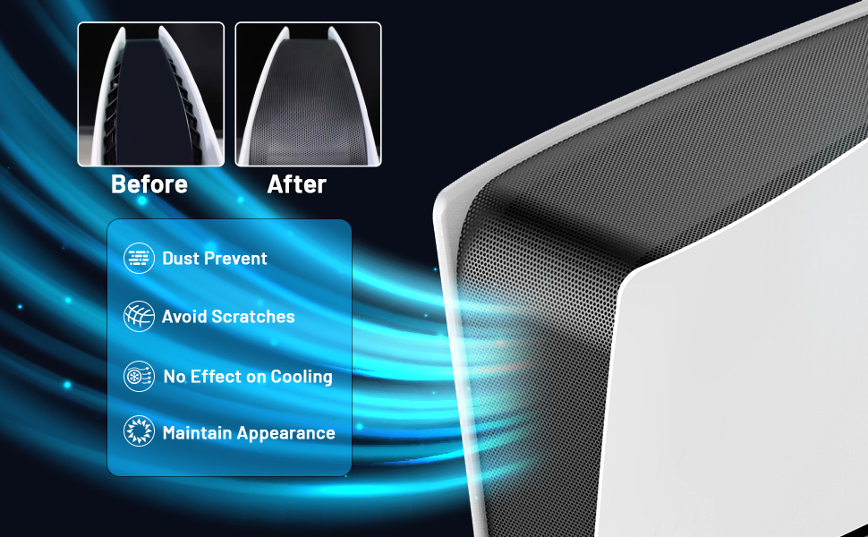 8 in 1 Dust Cover Net for PS5 Slim with Dust Plugs, PS5