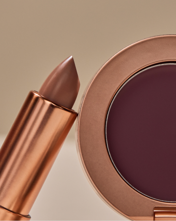 Yensa lipstick and compact foundation shown as makeup foundation for older women with soft color