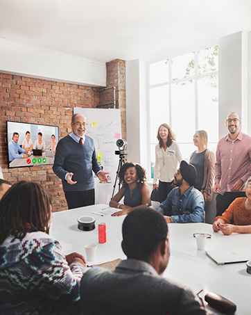 Conference Speaker and Microphone, 4 Mics USB Speakerphone with AI Noise Cancelling