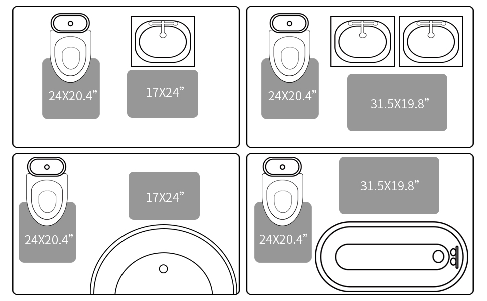 Yimobra Memory Foam Bath Mat Set, 2 Piece Soft Bathroom