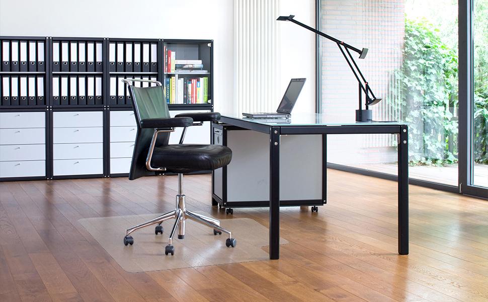 HOMEK Office Chair Mat for Hardwood Floor, 48”x 48” Desk Chair Mat for Hard Floors, Clear Floor