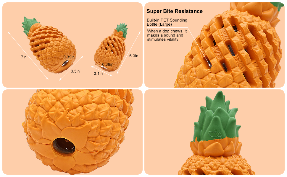 RongHousing Pineapple Dog Chew Toys for Aggressive Chewers
