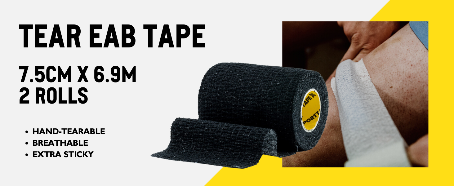 SPORTTAPE Rugby Lifting Kit Black Lineout Bundle Rugby Tape with 7