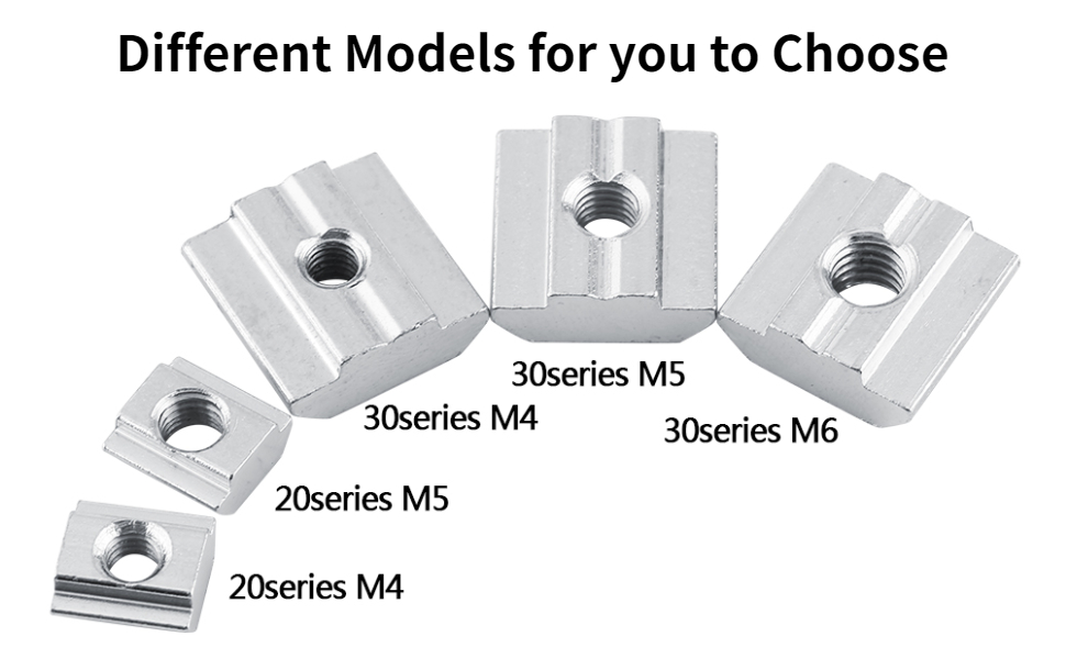 Hilitand 50 Pcs Hammer Head Nut TSlot Hammer Head Nut Nickel Coated