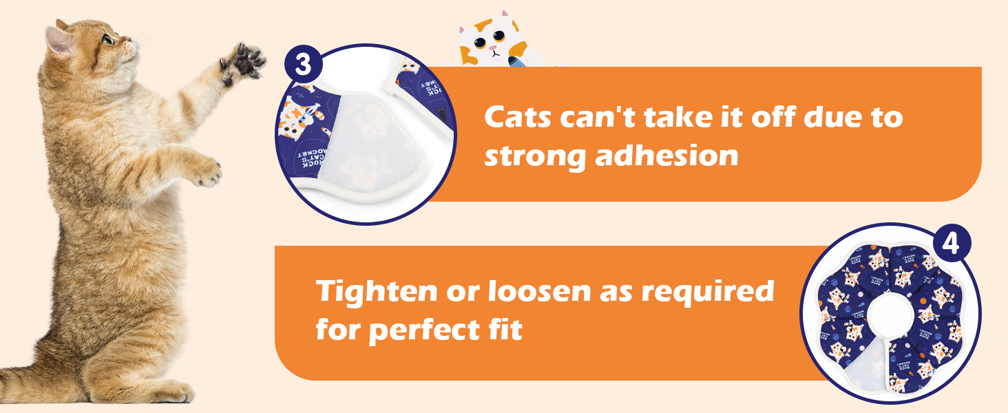 ComSaf Small Soft Cat Recovery Collar, Protective Adjustable Pet Cone