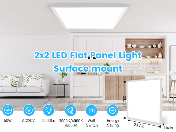 ブラインド s2 Franjulia 6 Pack 2x2 LED Flat Panel Light Surface Mount- 50W