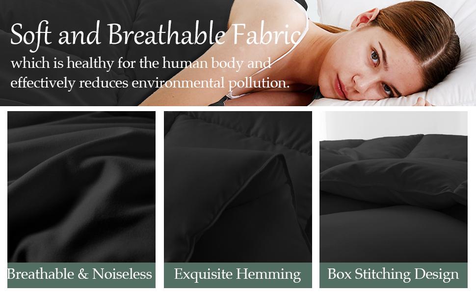 EDUJIN Soft Quilted Twin Down Alternative Comforter，All