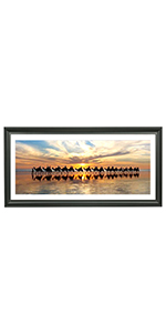 10x22 Panoramic Picture Frames Solid Wood Black, Displays 8x20 with Mat or 10x22 Inch without Mat