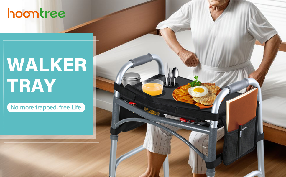 HOOMTREE Walker Tray for Folding Walker, Mobility Table