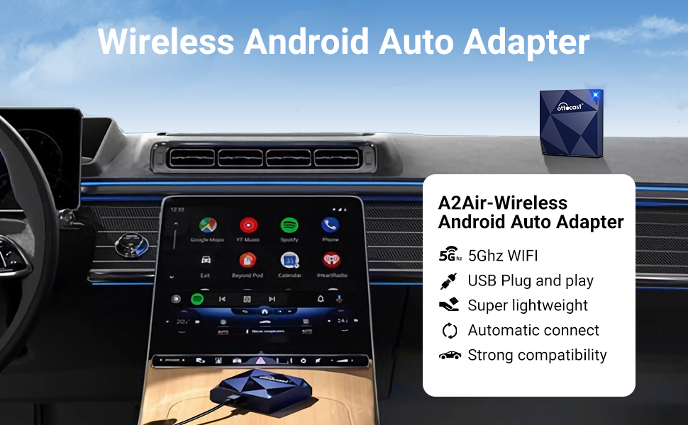 Ottocast Wireless Android Auto Adapter For Android Phone 2023 Newest