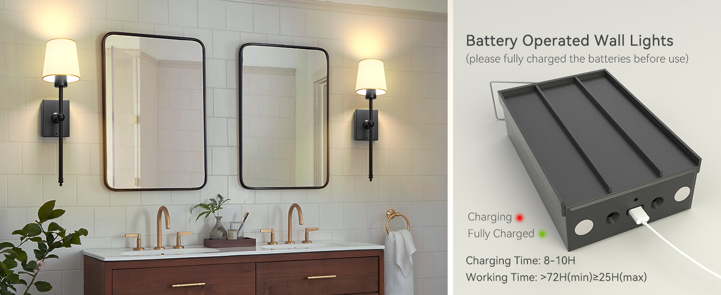 led wall lights battery powered