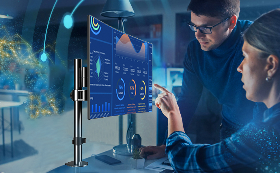 Single Monitor Stand Long, 13 to 32 inch Computer Monitor Desk Mount