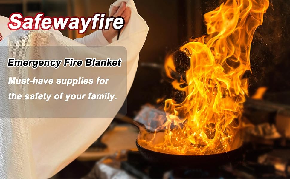 Safewayfire Emergency Fire Blanket for Home and Kitchen, 4Pack