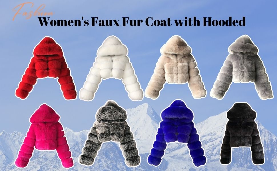 Faux Fur Coat Women with Hood
