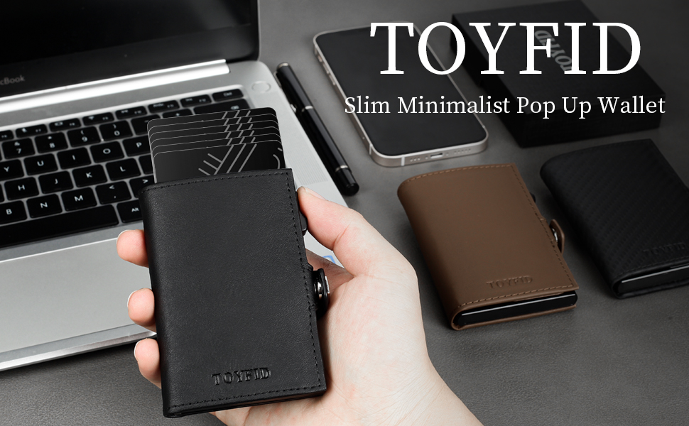 TOYFID Minimalist Wallet for Men Pop Up Wallet Metal Card