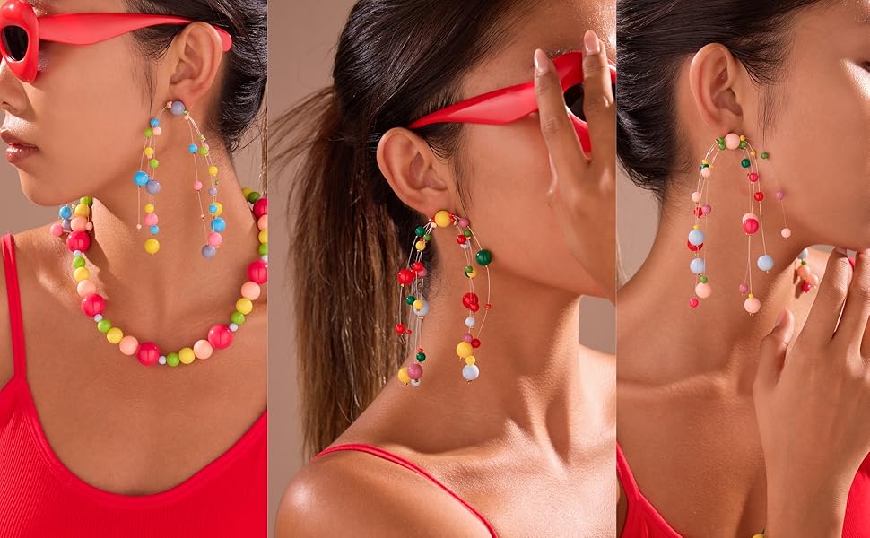 Women's Colorful Beaded Earrings