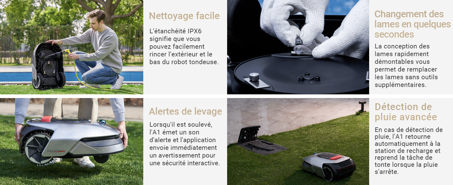 dreame A1 Robot Tondeuse Intelligente, Tondeuse à Gazon robotisée sans Fil périmétrique