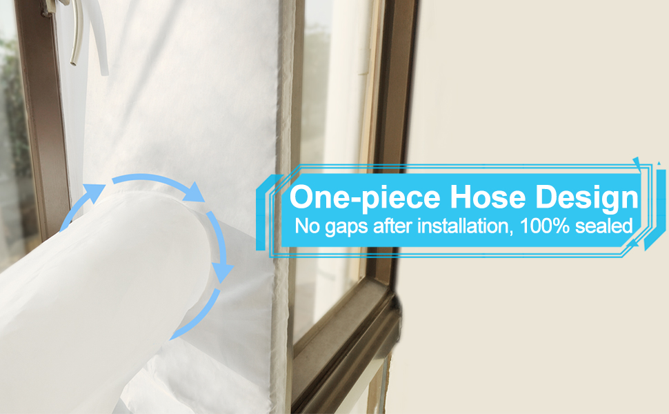 HEEYA 400cm Window Seal for Portable Air Conditioner, 100 Sealed OnePiece Hose Design AC