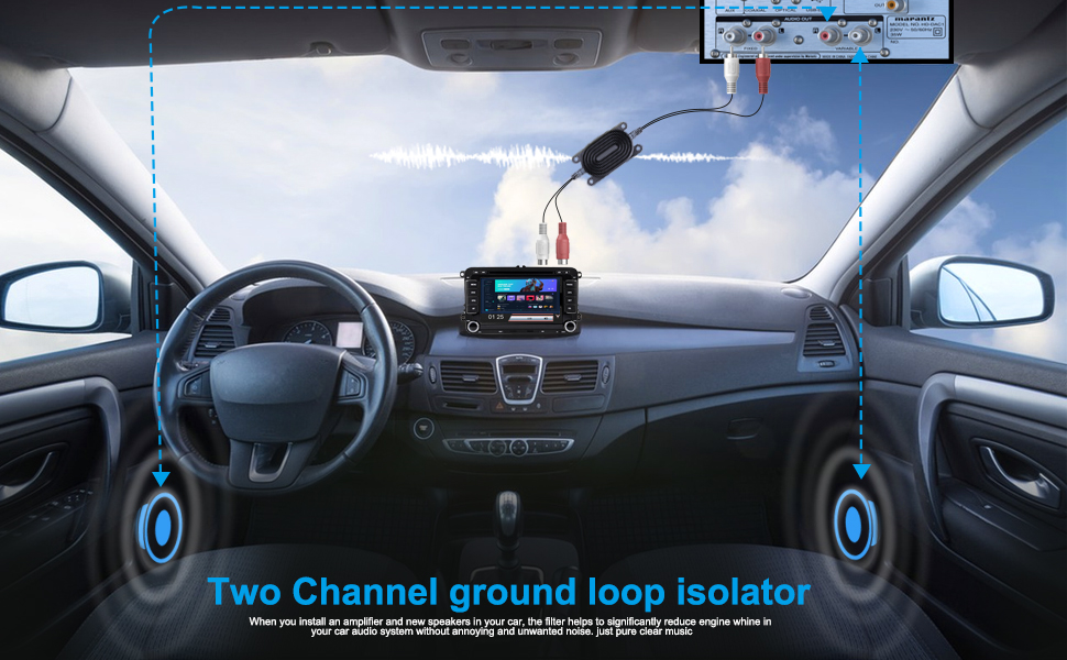 Ground Loop Isolator RCA,ZDMYY Noise Filter for Car Audio