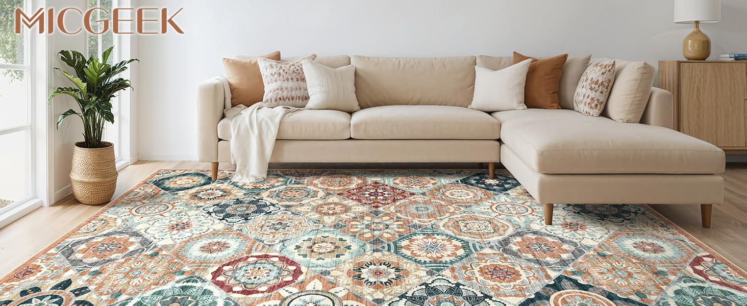 Area Rug 8X10 Living Room Rugs Large Bohemian Floral