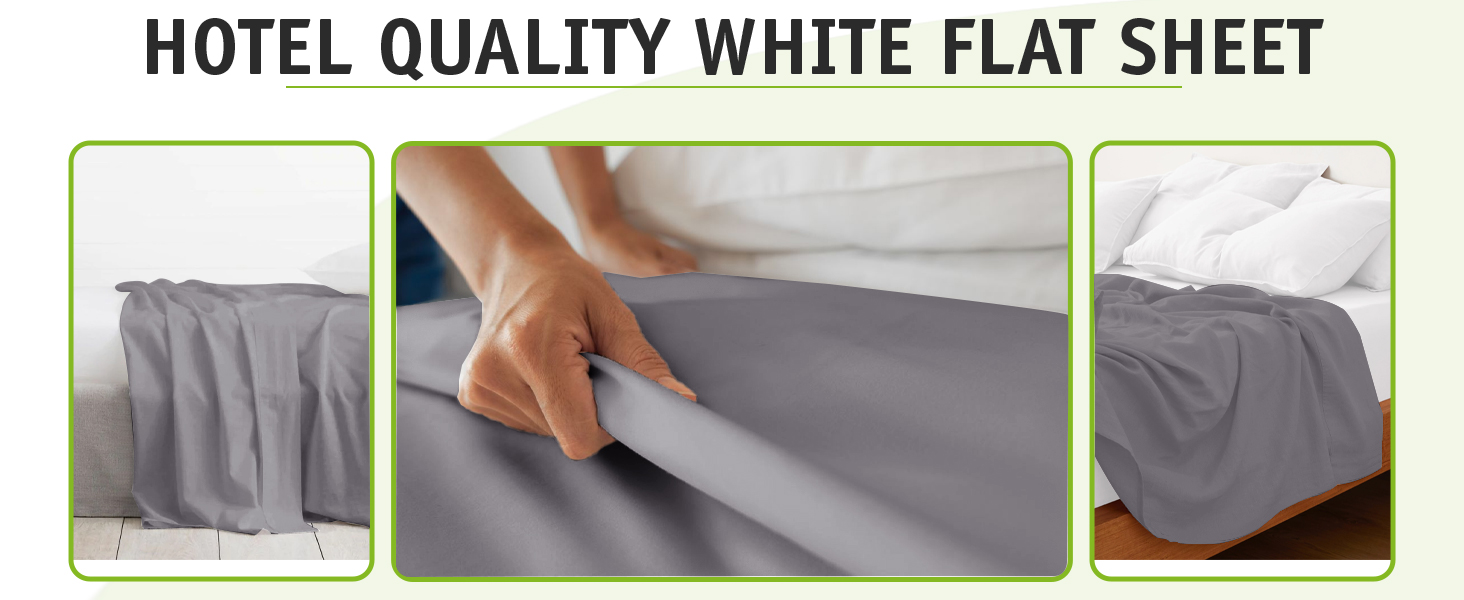 Hafaa Flat Sheets Double 100 Egyptian Cotton Bed Sheet 200 Thread