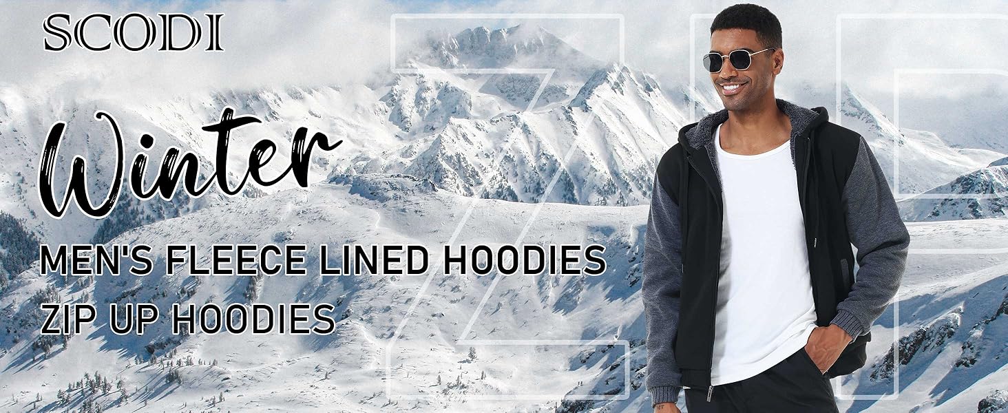 SCODI mens fleece lined hoodies