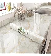 STICKEEP Beige Gold Marble Contact Paper for Countertops Marble Peel and Stick Wallpaper Waterpro...