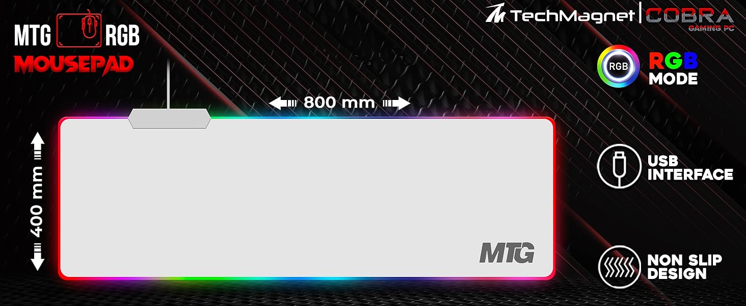 mousepad rgb gaming desktop accessories white long durable led rainbow color mtg mousepad made 