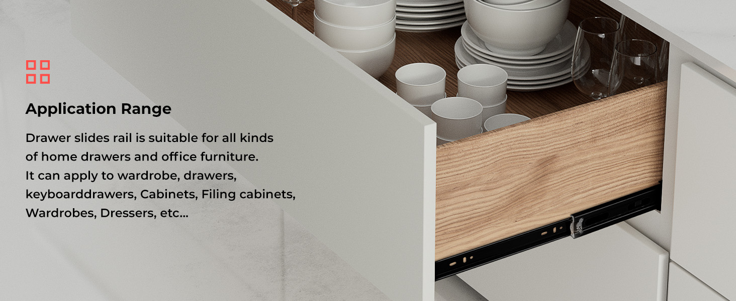 homdiy 5 Pair 10 Packs 20 Inch Full Extension Ball Bearing Drawer