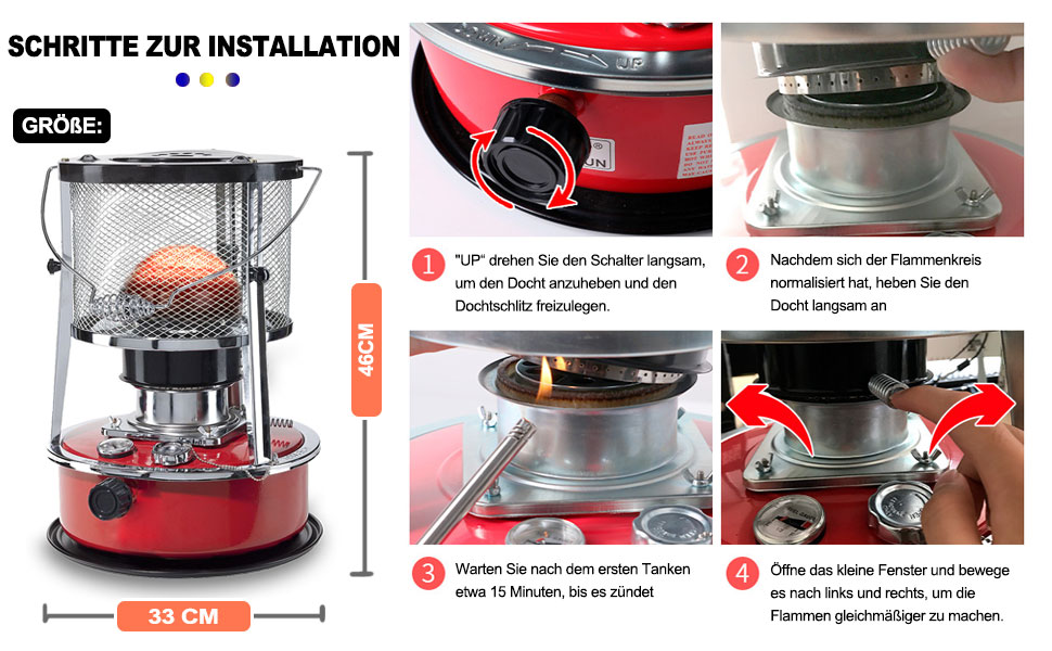 4.5 L kerosene heater, 2600W high power Kerosene Stove Heater，360