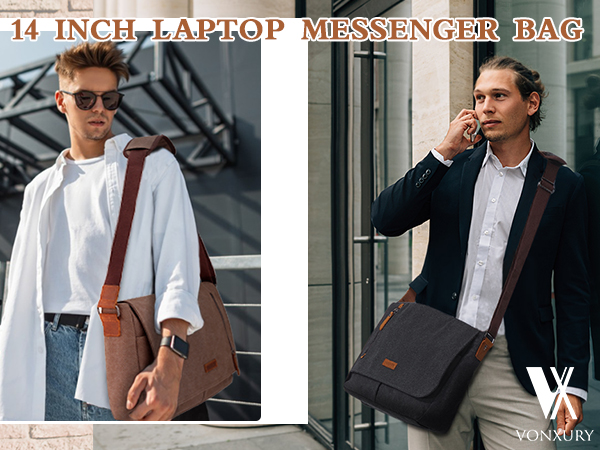 Amazon.com: Messenger Bag for Men and Women, Canvas Leather