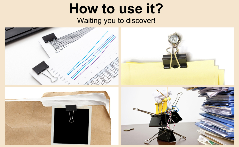  Black Binder Clips Medium