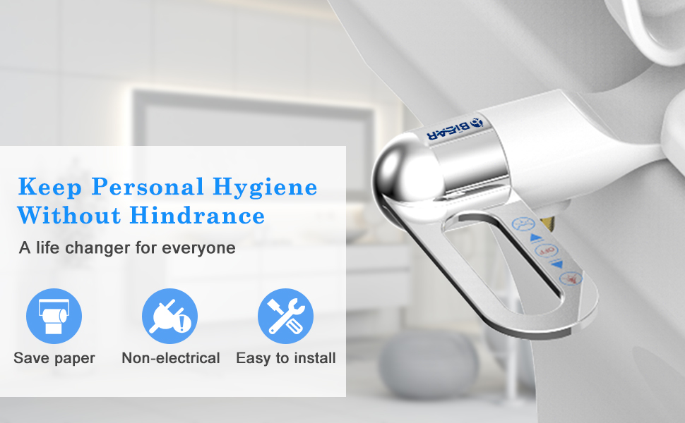 6mm Slim BidetBidet Spray for Toilet SeatDual Nozzles Jet Spray Front