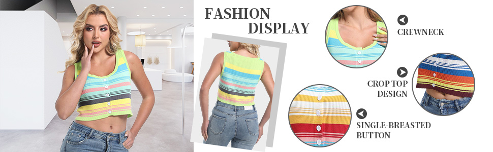 Sleeveless Cropped Tank Tops for Women